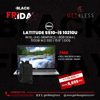 Dell Latitude 5510-Core i5 G10 8GB RAM 512GB SSD 15.6" Touch  with Free Eldo WM90 Mouse and Dell Backpack