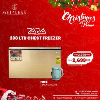 Zara Freezer 238 Ltrs Net Gold Lock & Key With Free Kettle