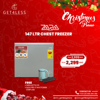 Zara Freezer 147 Ltrs Lock Light Silver With Free kettle And Eldo Pro Power Strip