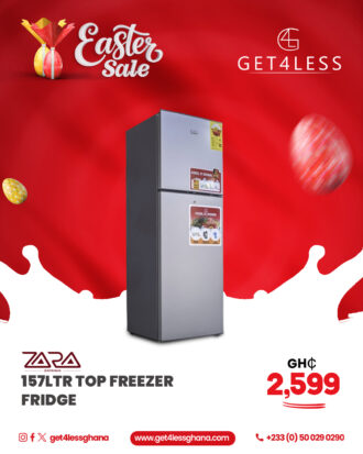 Zara Fridge 157 Litres Top Freezer Lock Dark Silver