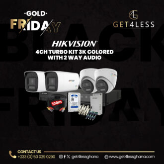 Hikvision 4 Channel Turbo Kit 3K Coloured with 2 Way Audio