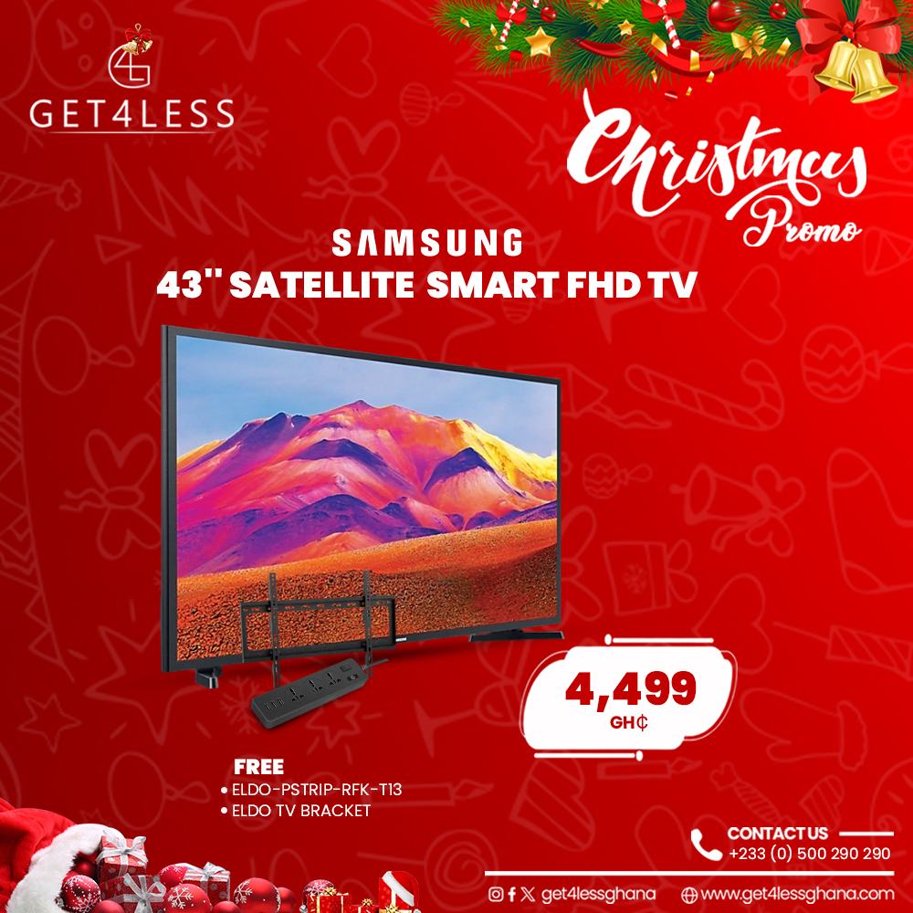 Samsung Tv 43 Satellite Smart FHD with Free Eldo Power Strip and TV Bracket