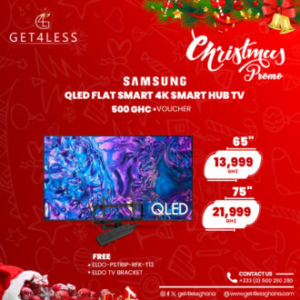 Samsung 75 Flat Smart Hub 4K QLED with Free Eldo Power Strip, TV Bracket/GHc500 Gift Voucher