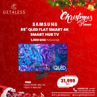 Samsung QLED 85 Flat Smart 4K Smart Hub with Free Eldo Power Strip, TV Bracket/GHc1000 Gift Voucher