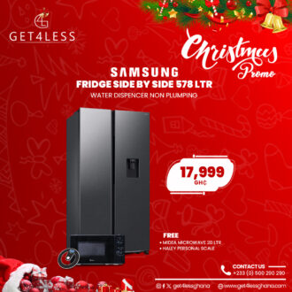 Samsung Fridge Side By Side 578 L Silver Water Dispenser Non Plumping With Free Midea microwave 20 ltr And Haley personal scale