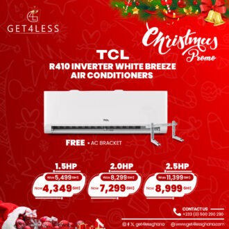TCL AC 2.5 HP R410 Inverter White Breeze with Free AC Bracket