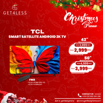 TCL TV 43 Smart Satellite Android 2K FHD QLED With Free Eldo Bracket And Eldo Pro Power Strip