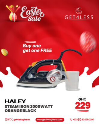Haley Iron Steam Iron Orange Black  2000Watt Buy One Get One Free