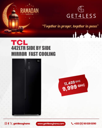 TCL Fridge Side By Side Mirror 442Ltr Fast Cooling