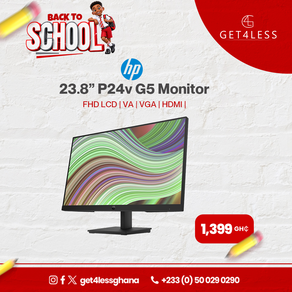 HP P24v G5 Monitor-23.8 Inches FHD LCD VA Vga HDMI Black