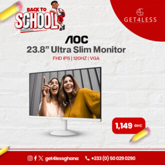 AOC 24B30H2/BW Ultra Slim Monitor-23.8 Inches FHD IPS 120Hz Vga Hdmi White