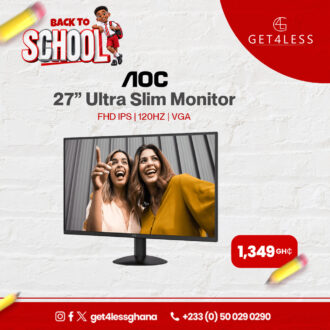 AOC 27B30H/BW Ultra Slim Monitor-27 Inches FHD IPS 120Hz VGA Hdmi White
