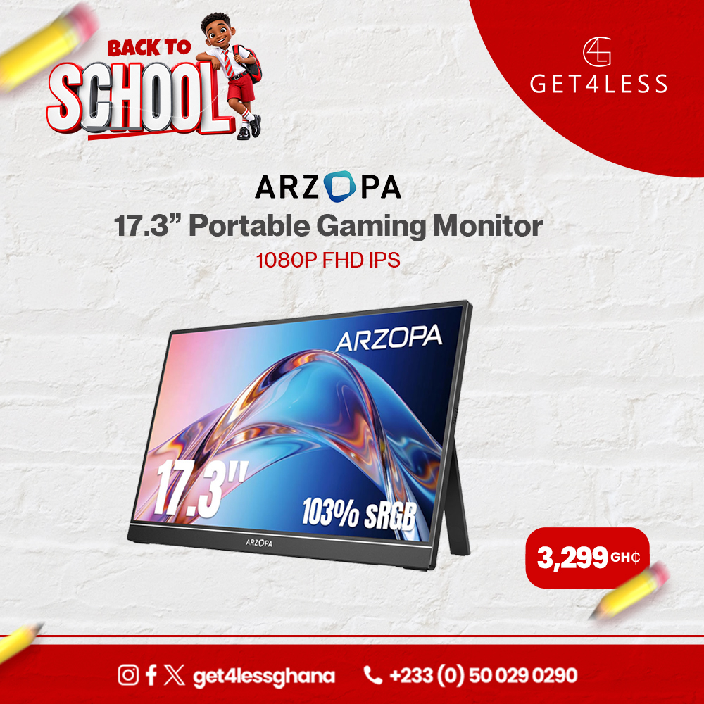 ARZOPA 17.3 Inches Portable Monitor - 1080P FHD IPS Gaming Monitor Laptop Monitor