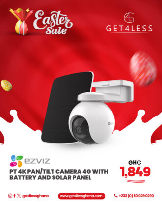 Ezviz Pt 4K Pan/Tilt Camera 4G With Battery And Solar Panel