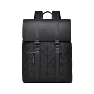 Levelo Caen PU Leather Travel BackPack - Black