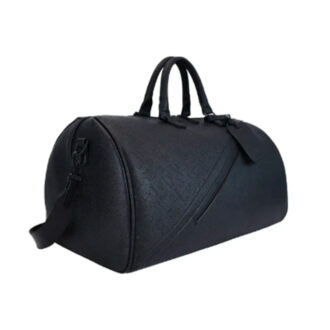 Levelo CarryAll PU Leather Duffle Bag - Black