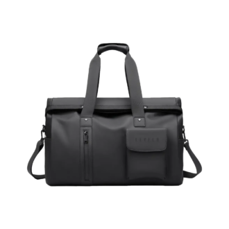 Levelo Monaco PU Leather Travel Duffle Bag - Black