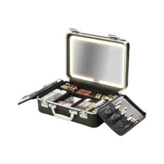 Porodo Lifestyle Travel Makeup Case with Detachable LED Mirror - Black