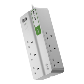 APC Surge Arrest Essential Surge Protector AC 230V 8OutPut Connectors White