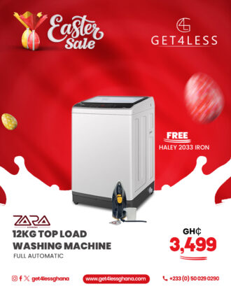 Zara Washing Machine 12Kg Top Load Fully Automatic with Free Haley Iron