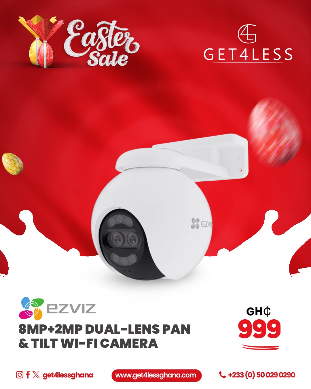 EZVIZ 8mp+2mp Dual-Lens Pan & Tilt Wi-Fi Camera