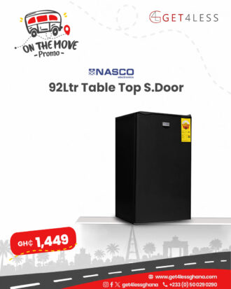Nasco Table Top 92Ltr Black Single Door