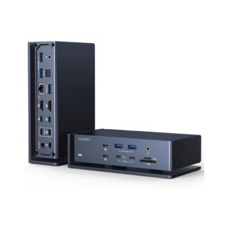 iVANKY FusionDock Max 1 20-in-1 Monitor MacBook Docking Station 2HDMI 2.0 96W PD 10Gbps USB 2.5 GbE