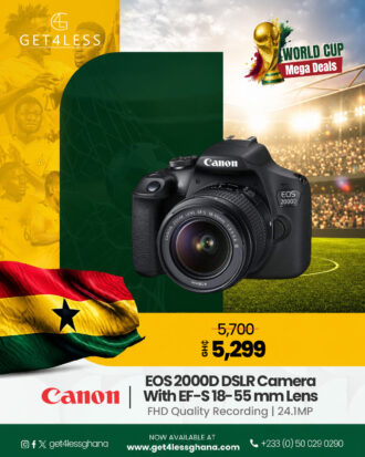 Canon EOS 2000D-Wifi 24.1 MP 3.0 Screen + Lens 18-55