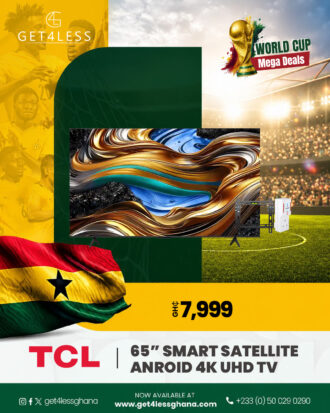 TCL TV 65 Smart Satellite Android UHD 4K with Free Eldo Stand TV Cart and Guard