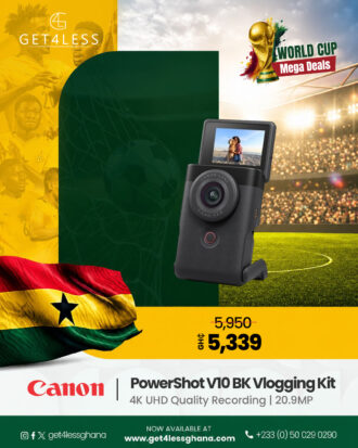 Canon PowerShot V10 BK Vlogging Kit-4K UHD Quality Recording 20.9MP Black