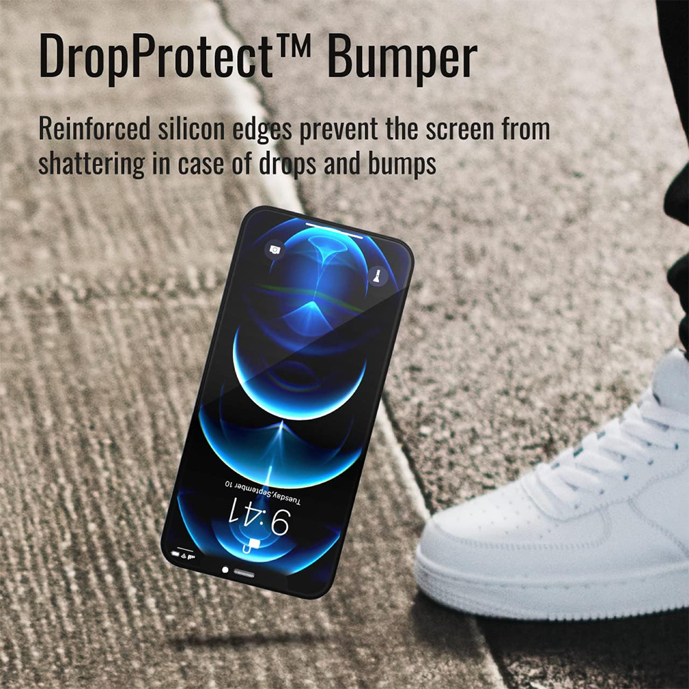 Promate Screen Protector for Iphone 12 AND 12 PRO 3D Curve Drop Protector Clear Privacy - Image 2
