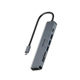 Green Lion 7-in-1 USB-C Hub - Gray