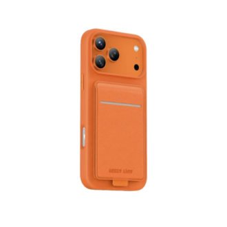 Green Lion Regal MagSafe Leather Case with Card Holder for iPhone 17 Pro Max-Orange