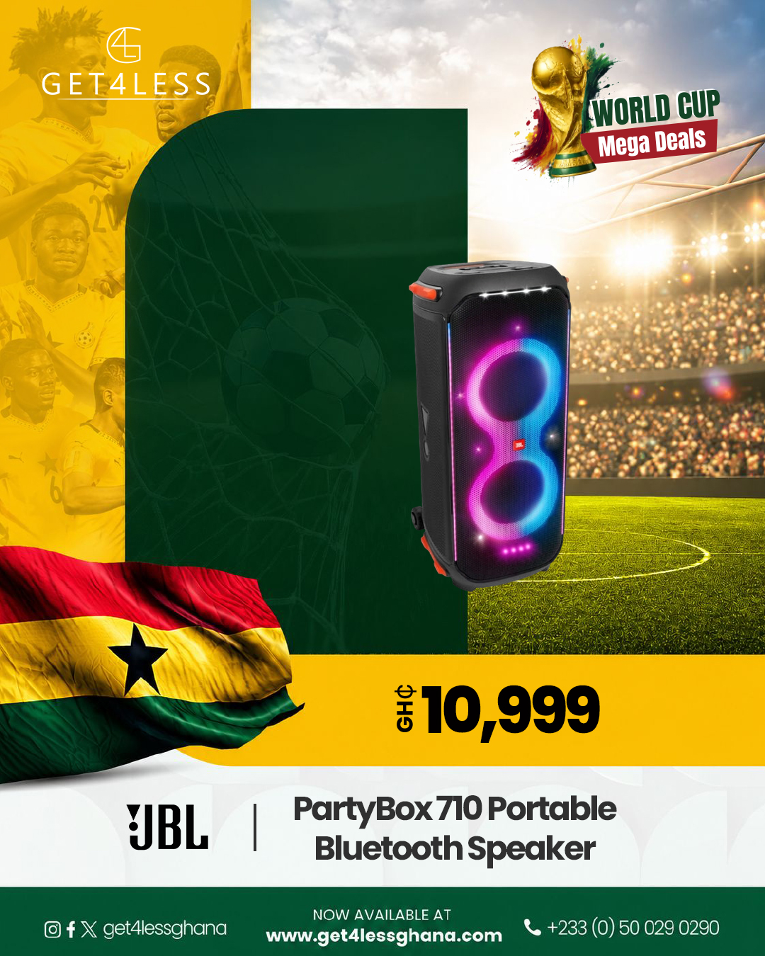 JBL PartyBox 710 Portable Bluetooth Speaker - Black