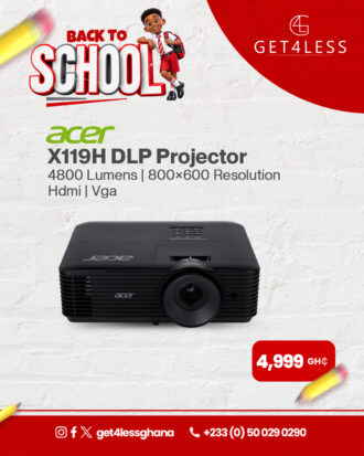 Acer X119H Dlp Projector - 800*600 Resolution 4800 Lumens Hdmi Vga