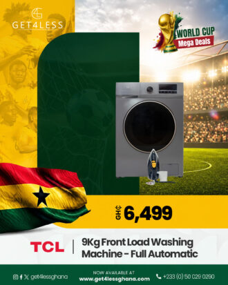 TCL Washing Machine 9Kg Front Load Full Automatic Silver with Haley iron gift