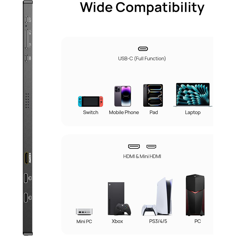 ARZOPA 17.3 Inches Portable Monitor - 1080P FHD IPS Gaming Monitor Laptop Monitor - Image 5