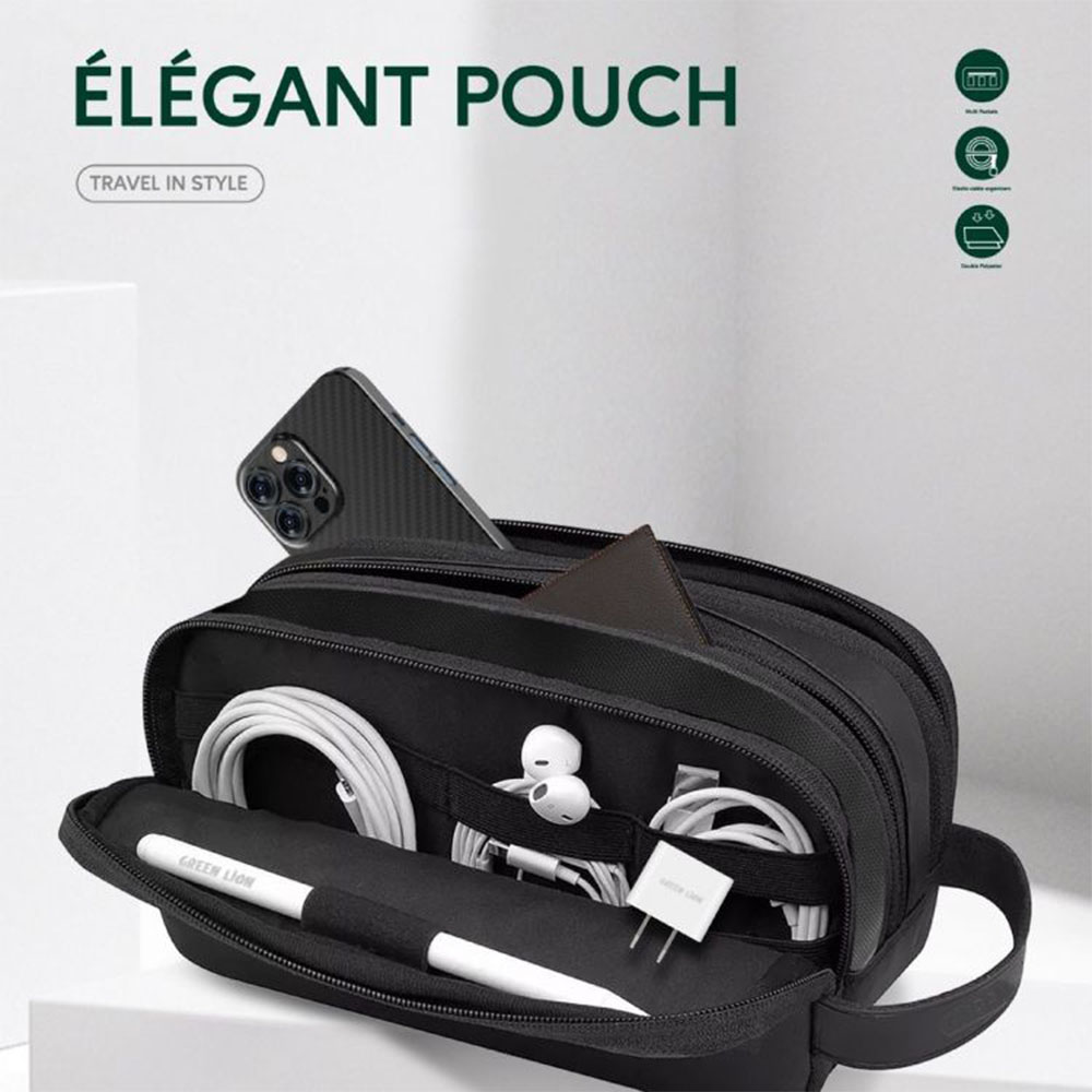 Green Lion Elegant Pouch - Black - Image 2