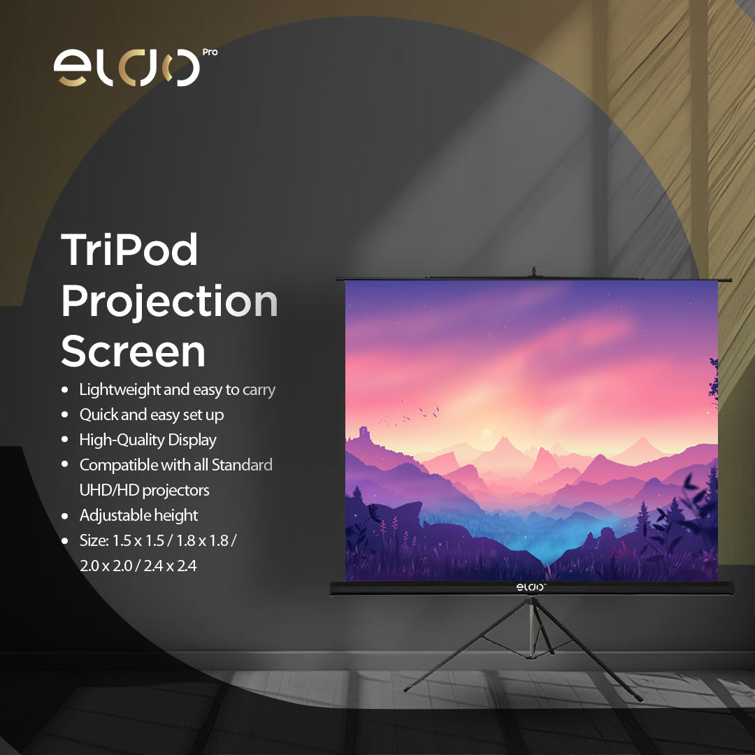 Tripod Screen 240*240 with 0.38 Matte White and B2-60 Housing - Image 2