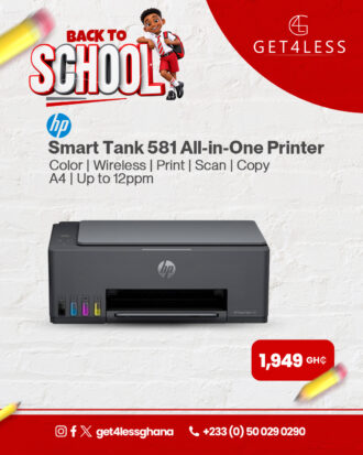 HP Smart Tank 581 All-in-One Printer-Color Wireless Print Scan Copy A4 Up to 12ppm Black