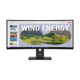 Lenovo ThinkVision T34WD-40 Monitor-34.0 Inches Curved UWQHD VA 120Hz 4ms Hdmi DP USB-C Black