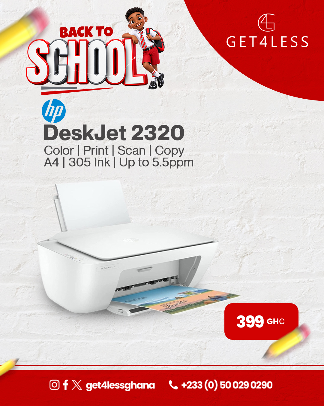 HP DeskJet 2320 Print, Scan, Copy Colored Printer
