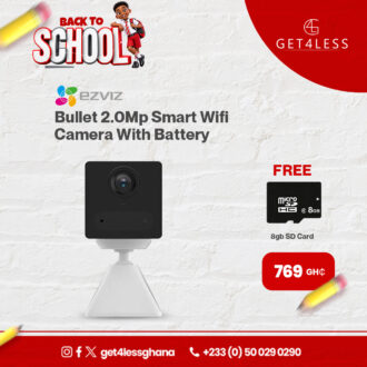 Ezviz Bullet 2.0Mp Smart Wifi Camera With Battery - White with Free SD Card