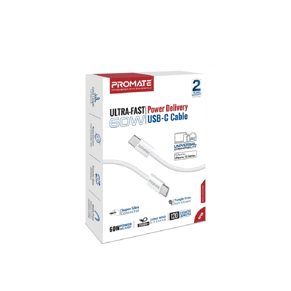 Promate Ultra-Fast 60W Power Delivery USB-C cable - Image 2