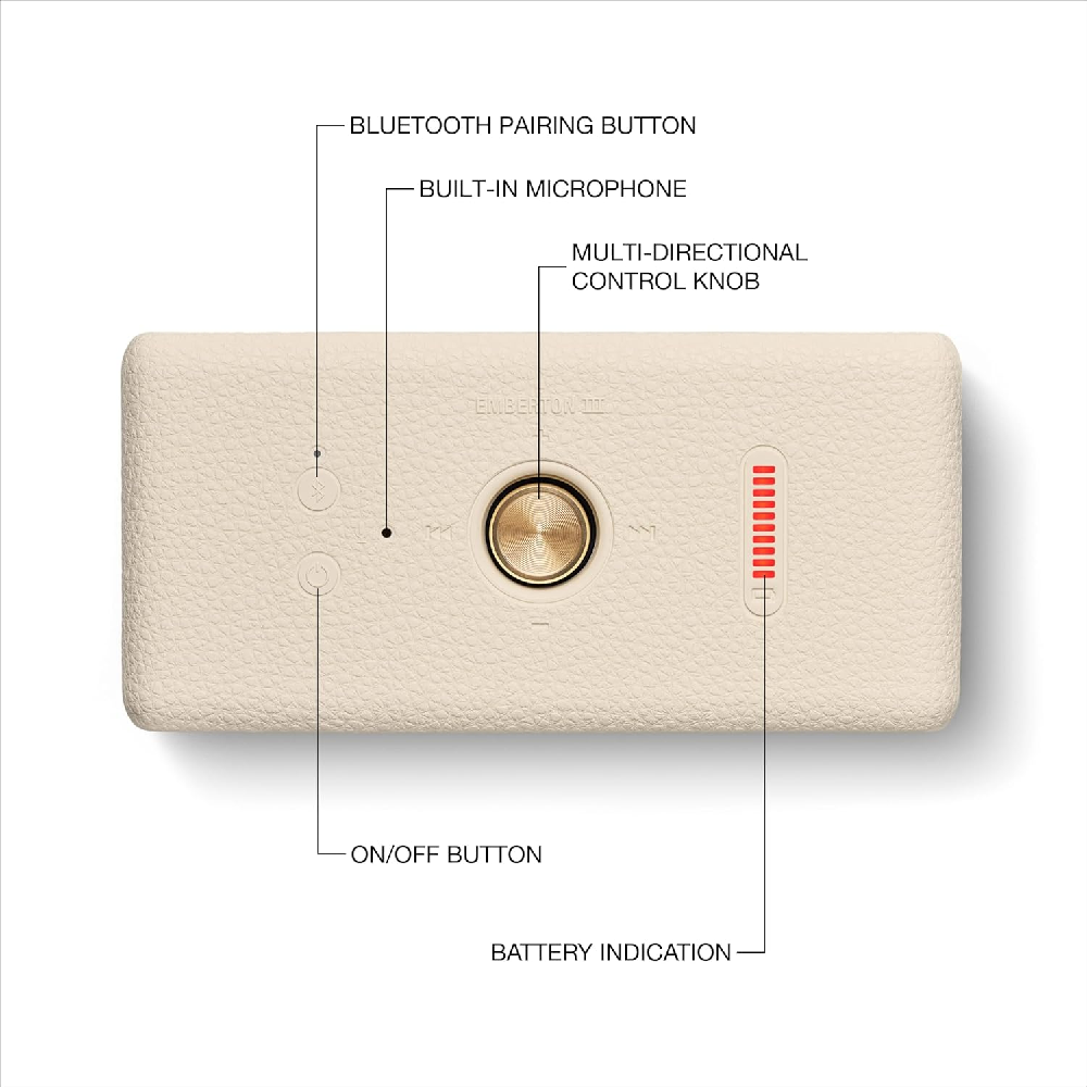 Marshall Emberton III Compact Portable Wireless Speaker - Cream - Image 4