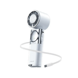Green Lion Power Wind Handheld Fan with Power Bank- White