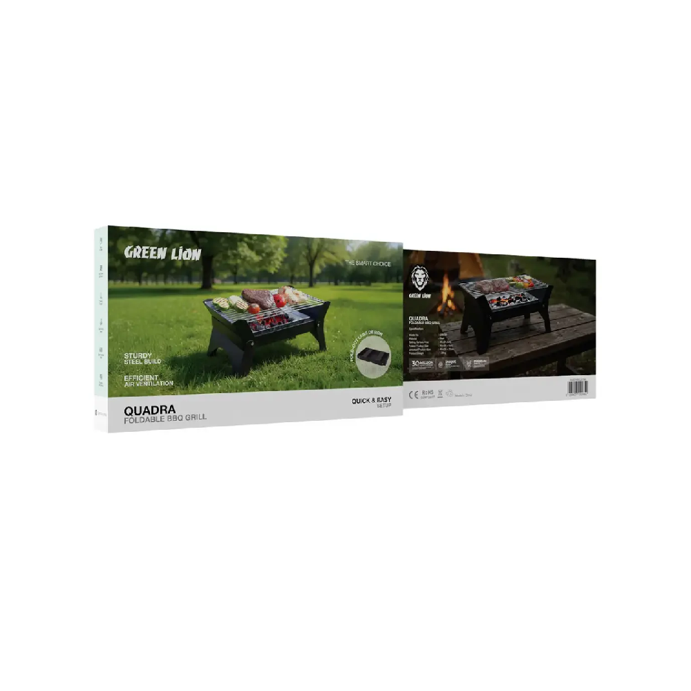 Green Lion Qudra Foldable BBQ Grill - Black - Image 2