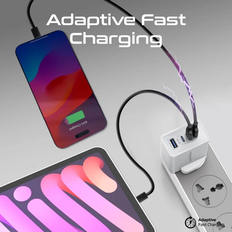 Promate 67W Power Delivery GaNFast Charger with Quick Charge 3.0 White - Image 4