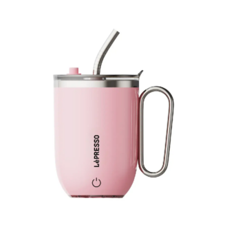 LePresso Sip Spin Auto Stirring 420ml Mug - Pink