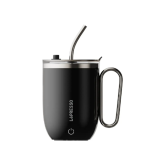 LePresso Sip Spin Auto Stirring 420ml Mug - Black